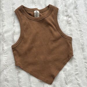 MISHA Brown Sleeveless Top